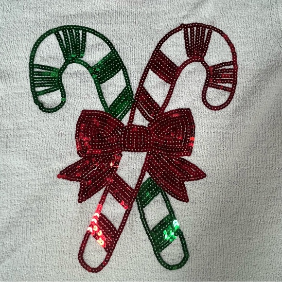 Holiday Time Ugly Christmas Sweater Women's Candy Cane Sequins Holiday XL - Picture 4 of 5